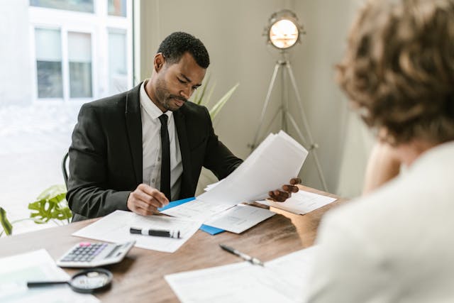 a person looking tax records